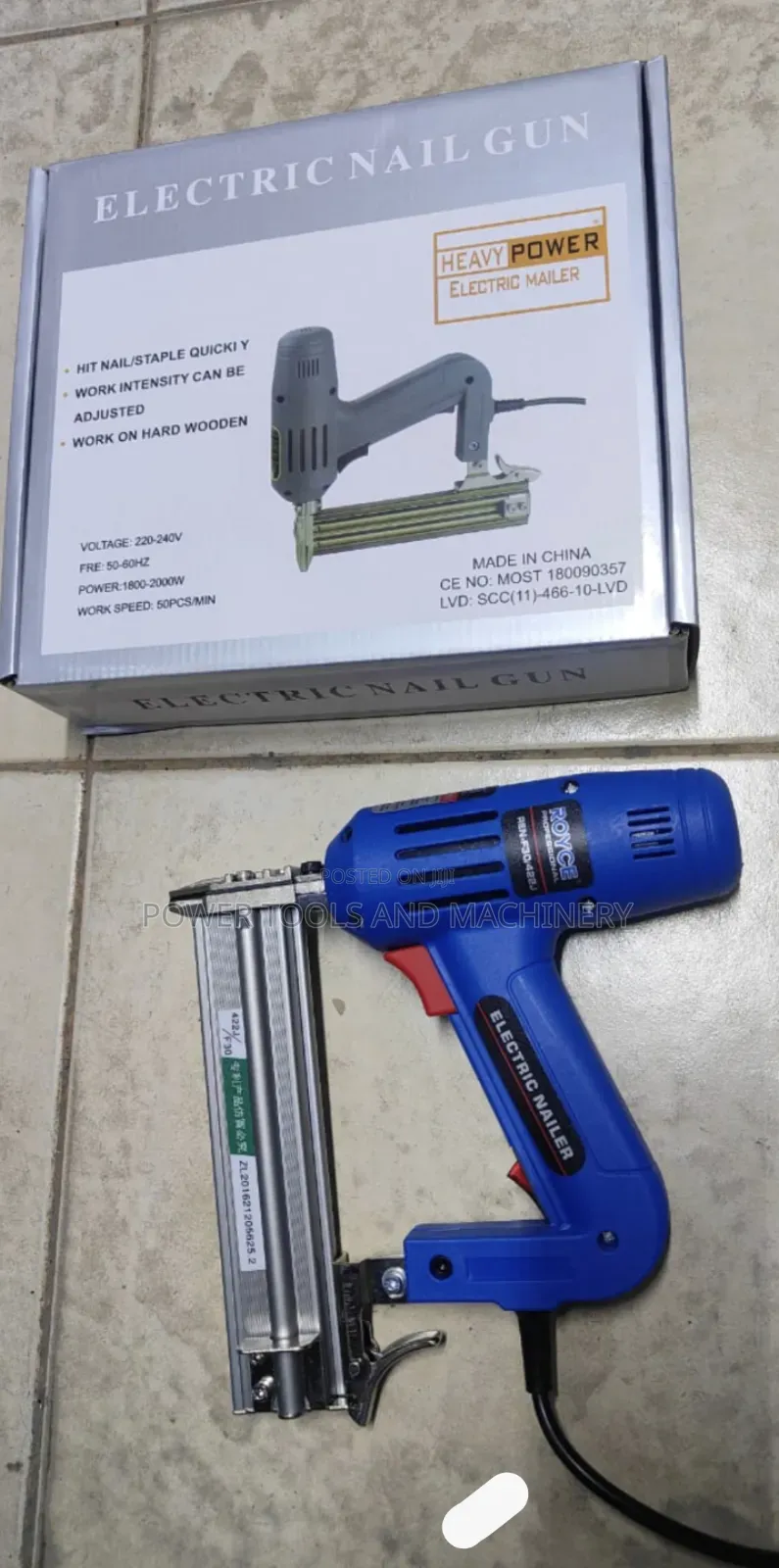 Electric Royce Nail Gun / Corded Nailer Machine