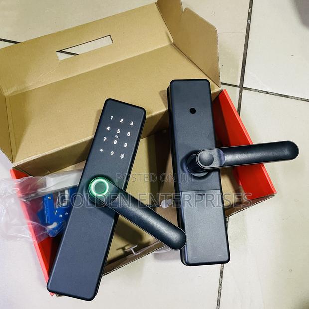 Biometric Intelligent Door Lock, Wooden Door, 5 Way Unlock