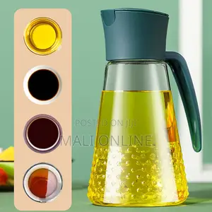 630ml Glass Oil Dispenser Bottle With Handle Auto-flip Spout