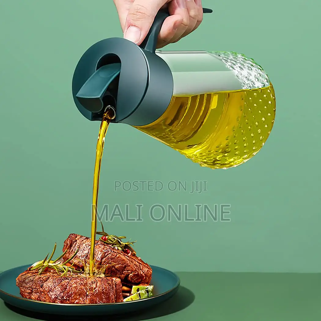 630ml Glass Oil Dispenser Bottle With Handle Auto-flip Spout