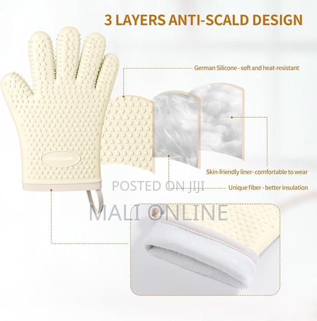 Heat-resistant Silicone Oven Glove Waterproof Anti-slip - thumbnail 4