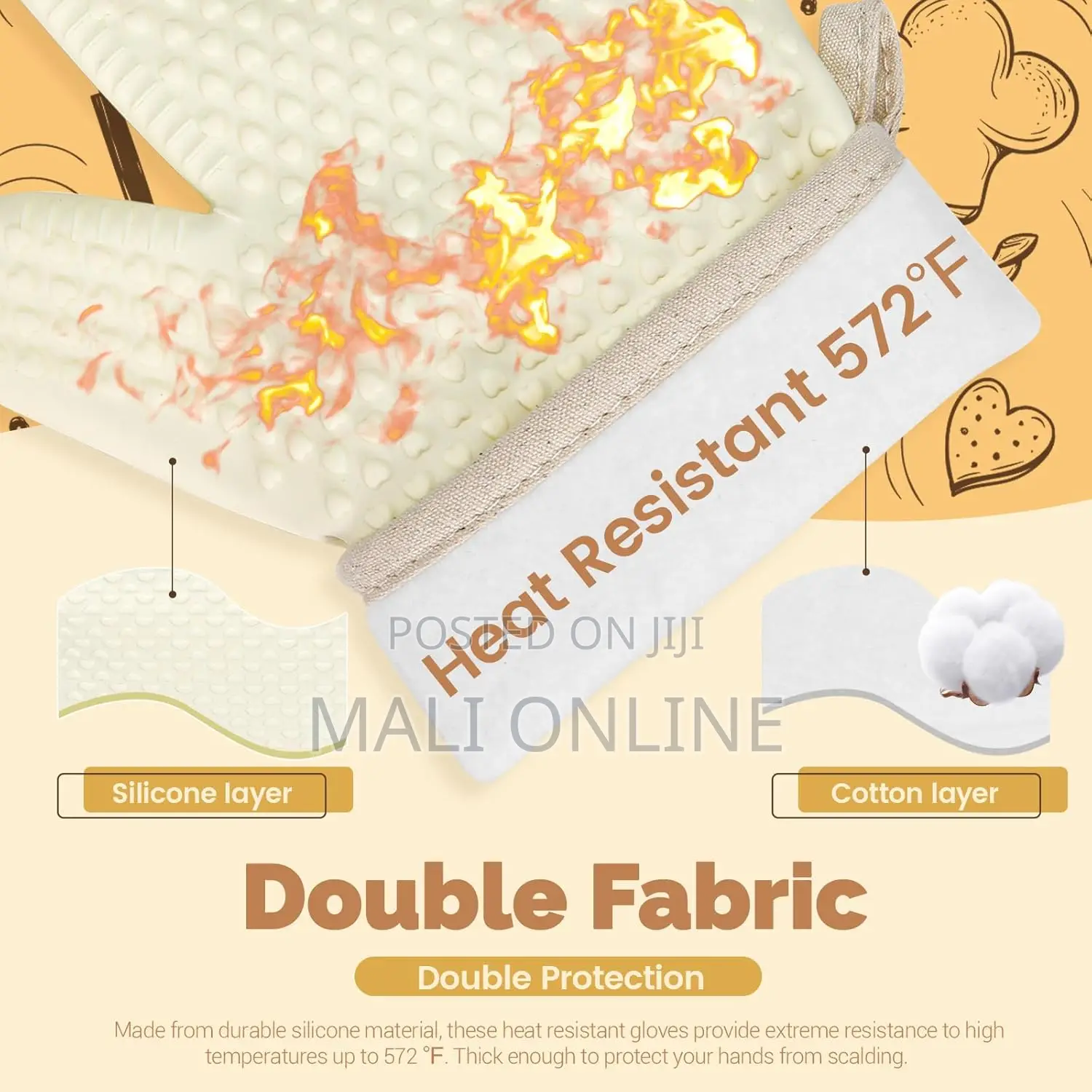 Heat-resistant Silicone Oven Glove Waterproof Anti-slip