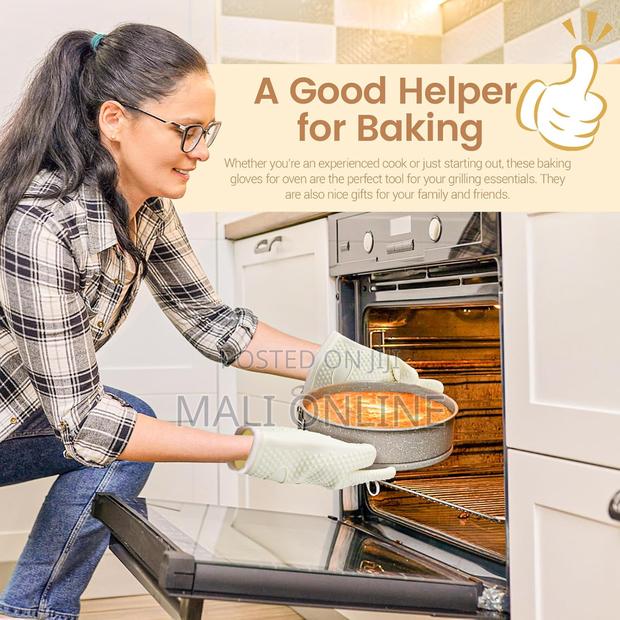 Heat-resistant Silicone Oven Glove Waterproof Anti-slip - thumbnail 7