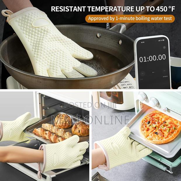 Heat-resistant Silicone Oven Glove Waterproof Anti-slip - thumbnail 8