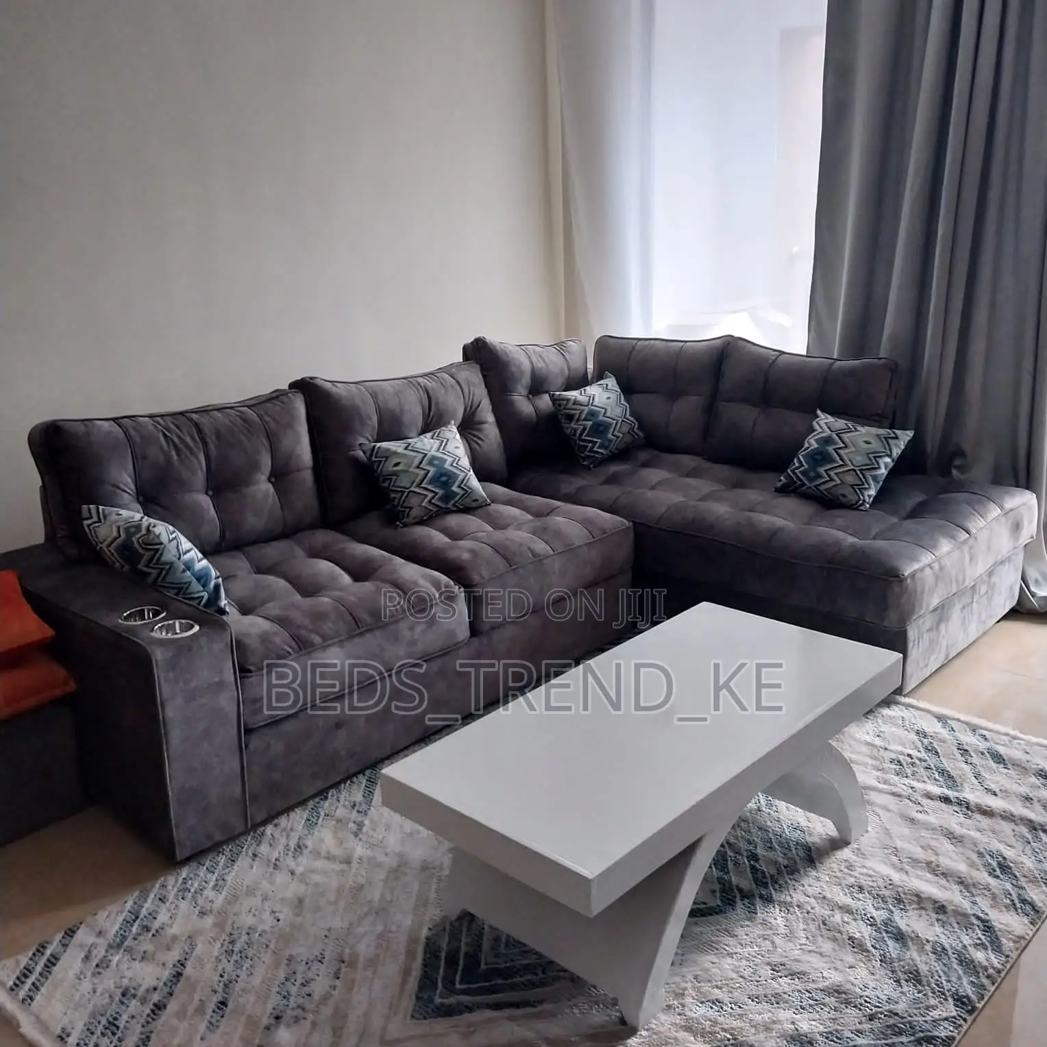 Dark Grey 6 Seater L Seat.