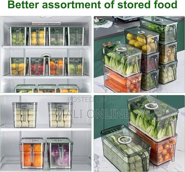 3l Acrylic Fridge Storage Container With Lid Handle - main view