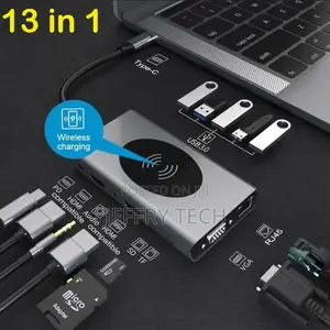 Type C Hdmi Vga Rj45 Adapter, Wireless Usb 3.0, Sd Tf 3 in 1