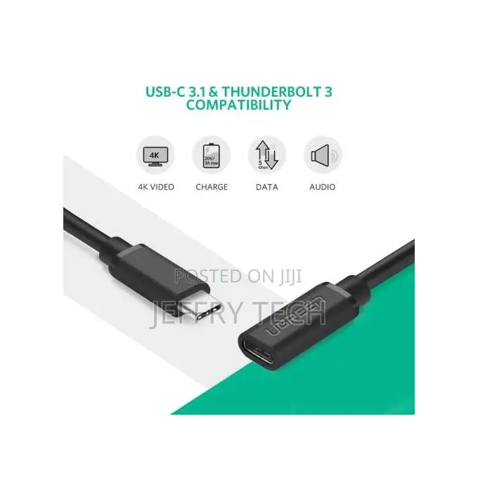 Ugreen Usb-C Cable Male to Female 5gbps 0.5m - (40574)