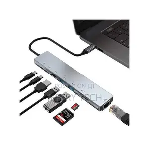 Adapter 8 in 1 Usb C Hub Multi-Port Type C Adapter With H