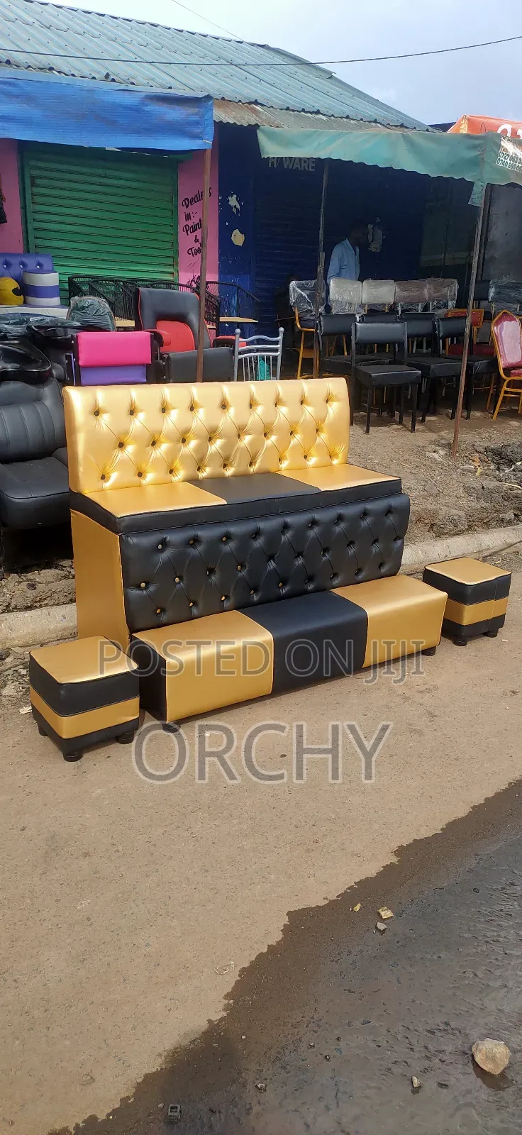 Gold Black Pedicure Couch