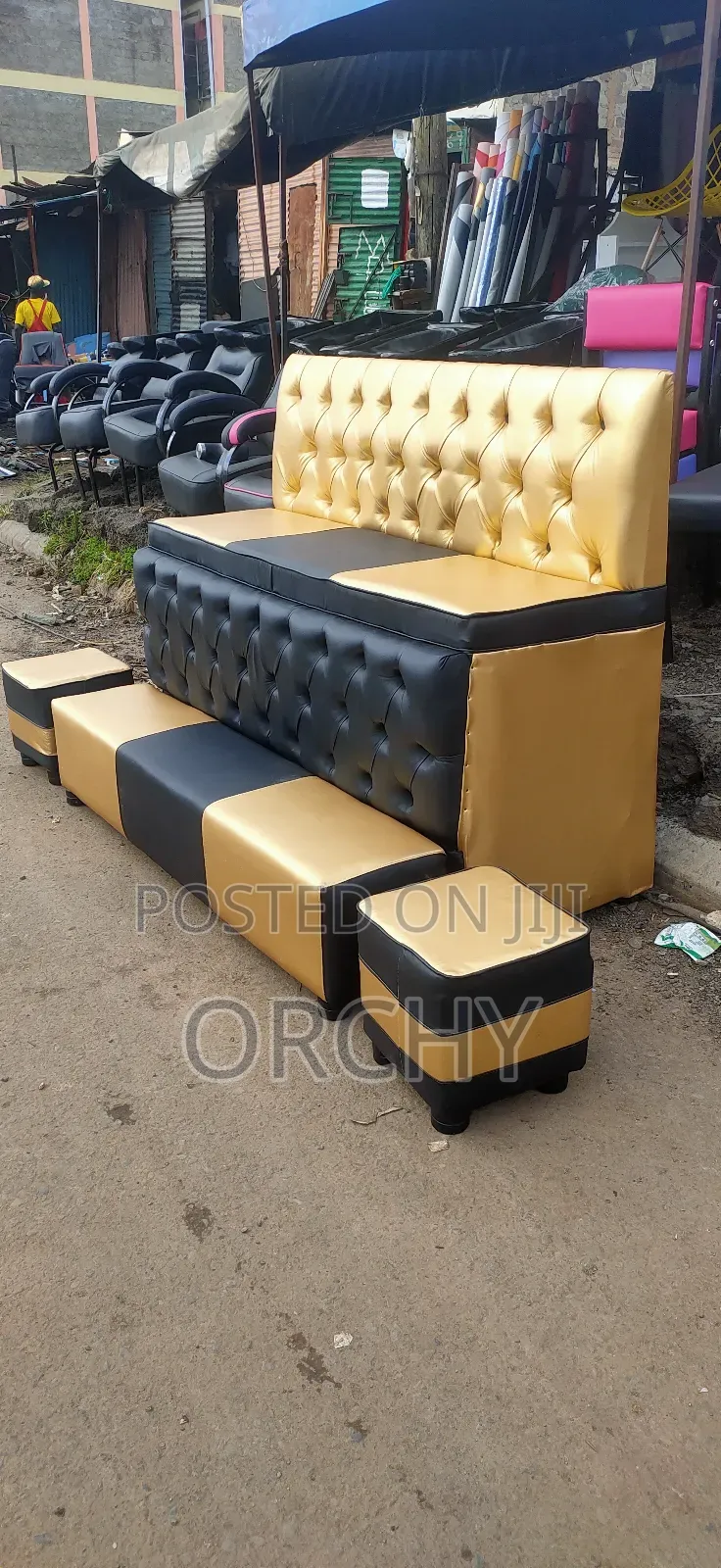 Gold Black Pedicure Couch