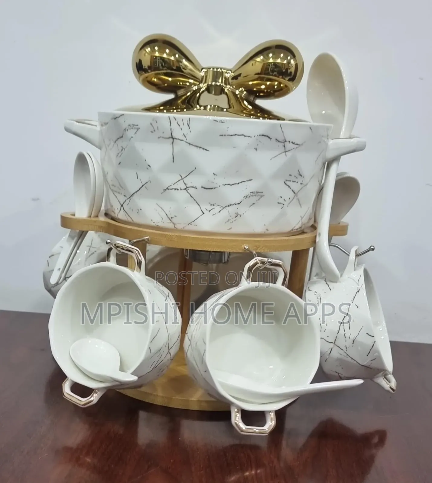 Set of 6 Ceramic Marble-Like Soup Bowls 1 Soup Touren