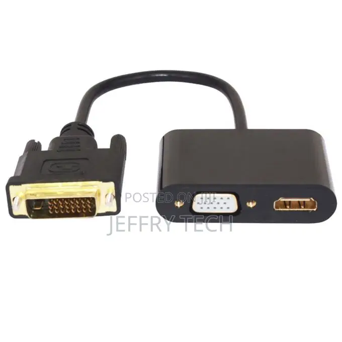 Active Dvi to Hdmi-Compatible Vga Av Splitter Cable 1080p 2-