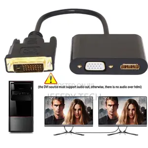 Active Dvi to Hdmi-Compatible Vga Av Splitter Cable 1080p 2-