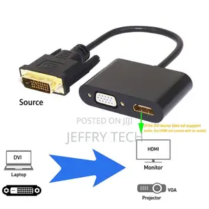 Active Dvi to Hdmi-Compatible Vga Av Splitter Cable 1080p 2-