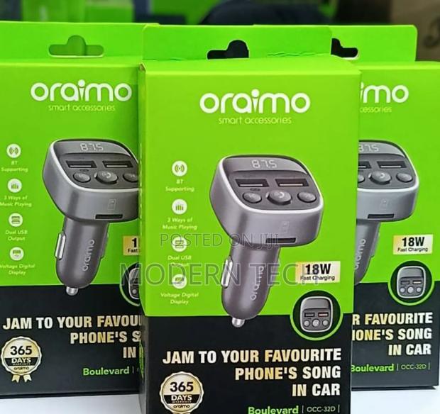 Oraimo Occ-32d Car Modulator With 18w Fast Charging - thumbnail 2