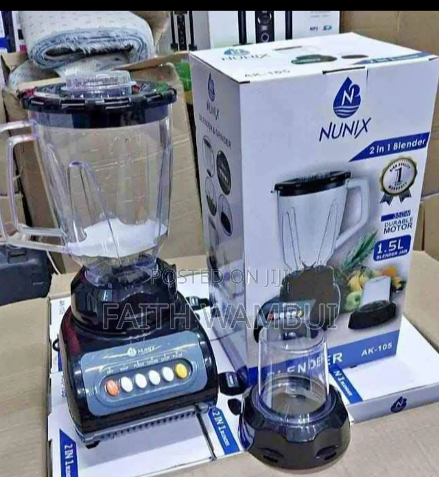 2 in 1 Nunix Blender/Electric Nunix Blender 1.5 Litres