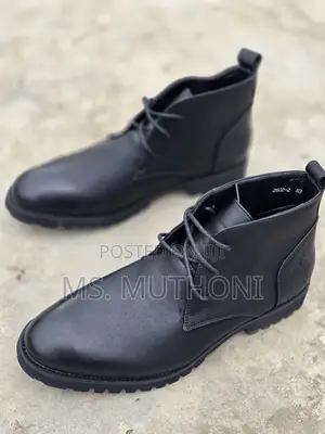 Black Leather Boot Casual Official Wear Sizes: 40-45