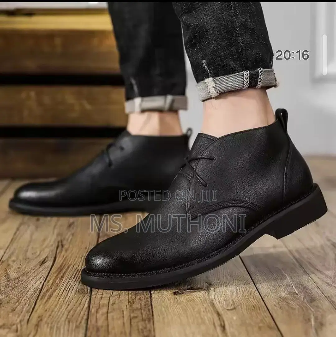 Black Leather Boot Casual Official Wear Sizes: 40-45