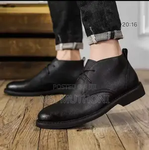 Black Leather Boot Casual Official Wear Sizes: 40-45
