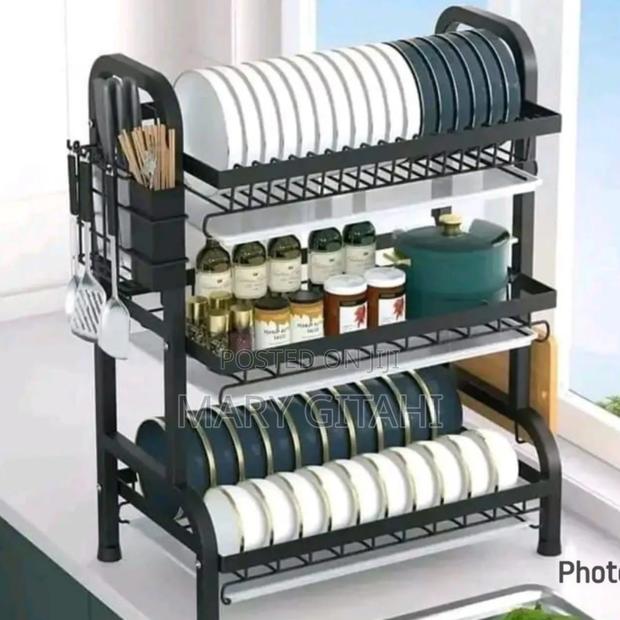 Black *3 Tier High Quality Carbon Steel Dish Rack*