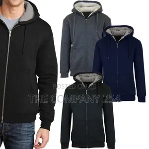 Quality Casual Fur Made Zipper Plain Hoodies Sweater