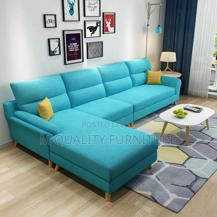 6 Seater L Seat With Back Permanent Sofa
