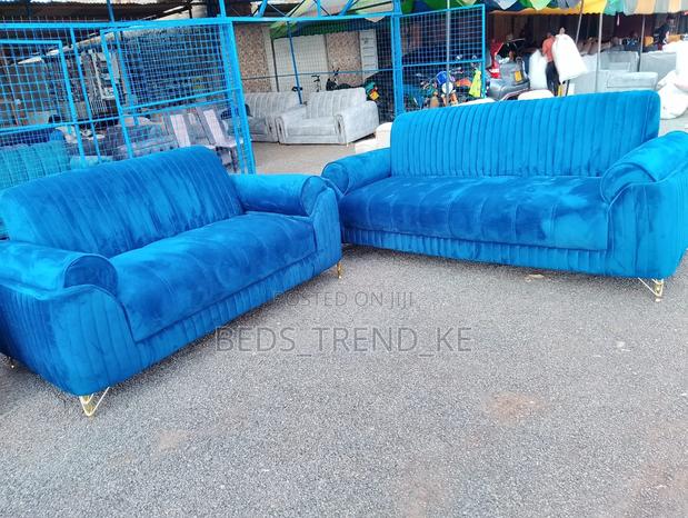 Blue 5 Seater Modern Couch 3-2