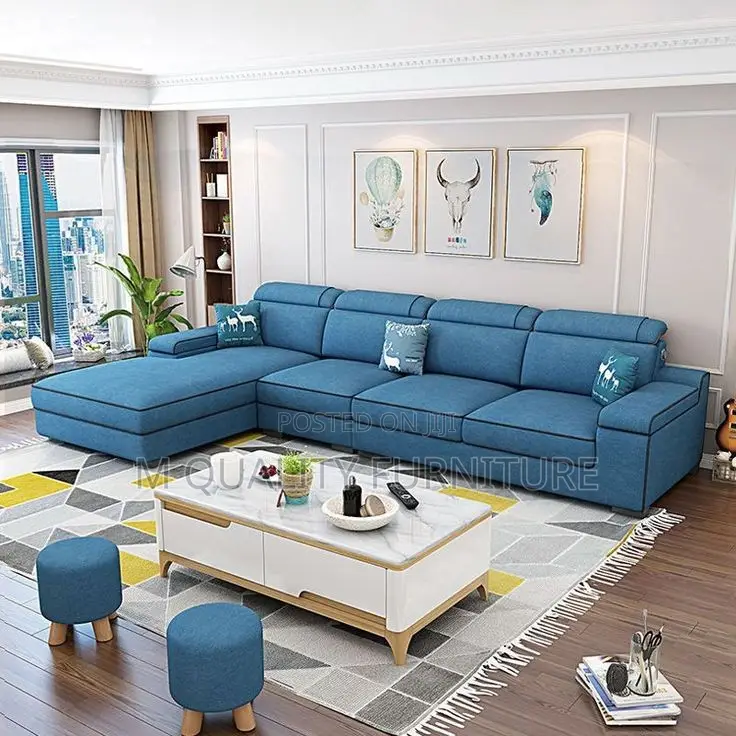 5 Seater L Shaped Seat With Back Permanent Sofa