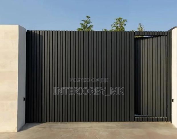 Matte Black Sliding Gate - main view