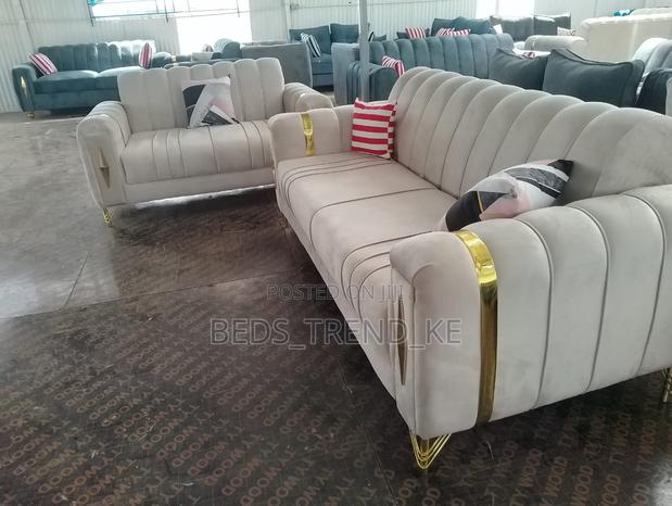 White Classy 5 Seater Modern Sofa 3-2 - main view