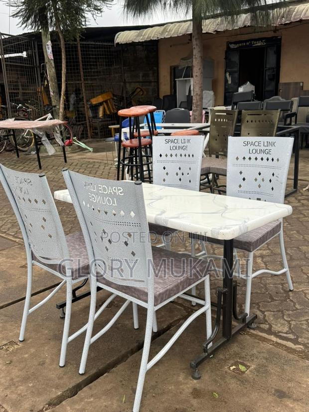 White Marble Table And 4 Chairs Set