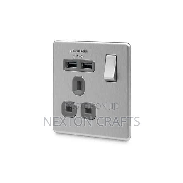 13a Single Switch With Twin Usb Port Socket