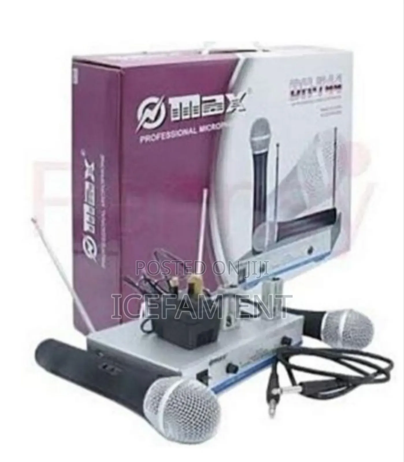 Dual Channel Uhf Wireless Microphone System Dh-744