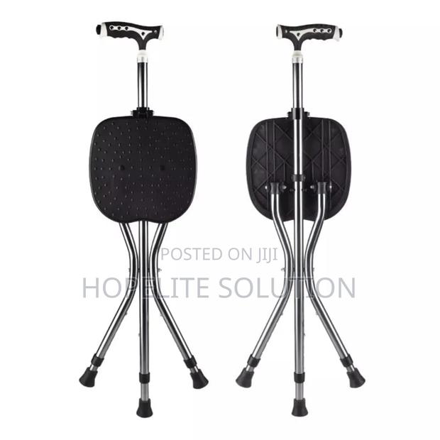 2 in 1 Elderly Walking Stick Cum Stool - thumbnail 2