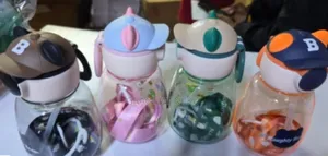 400ml Bear Clear With Stickers Water Bottle