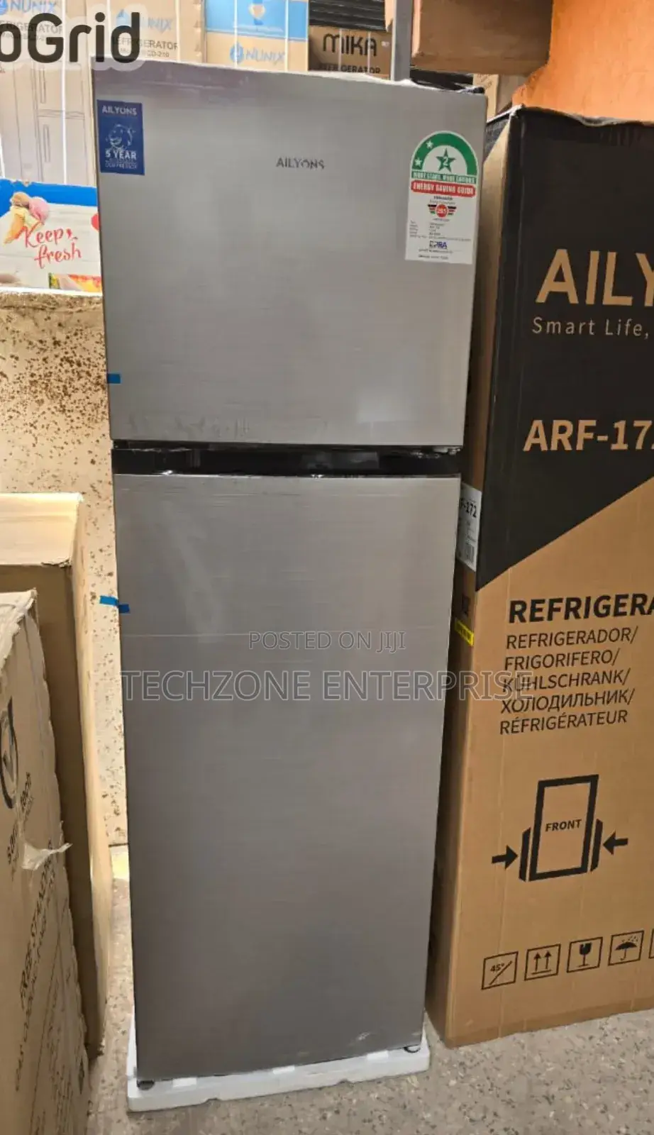 Ailyons (Arf-172) 172l Double Door Refrigerator - Silver