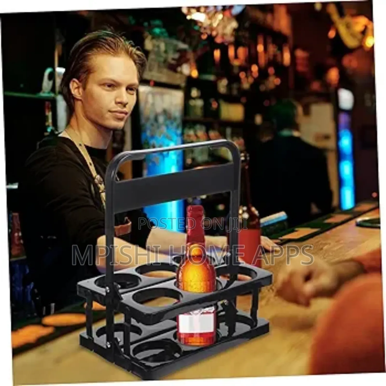 Portable Foldable 6 Bottle Organizer Carrier Rack