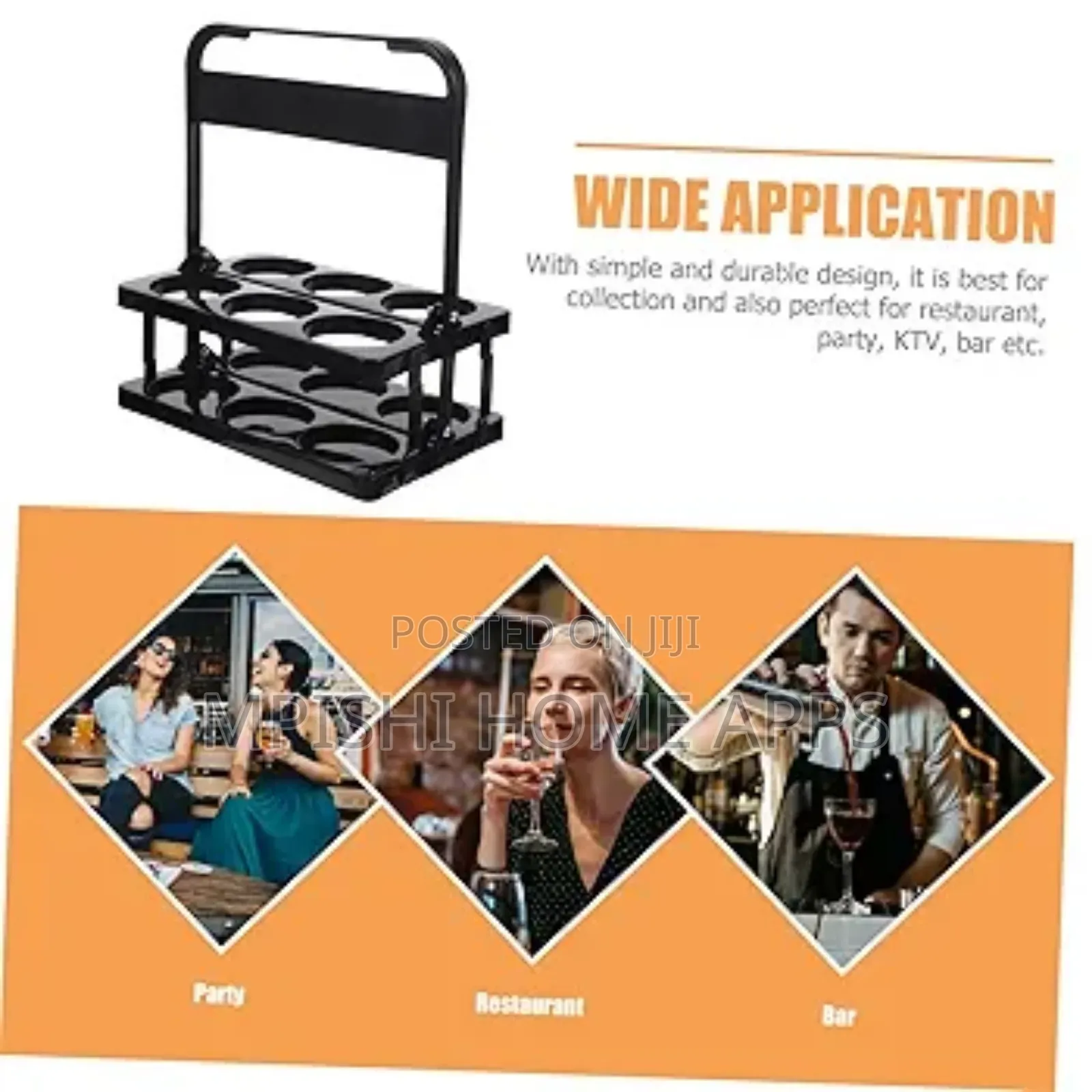 Portable Foldable 6 Bottle Organizer Carrier Rack