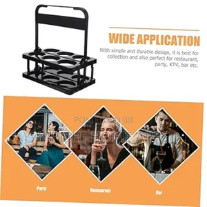 Portable Foldable 6 Bottle Organizer Carrier Rack