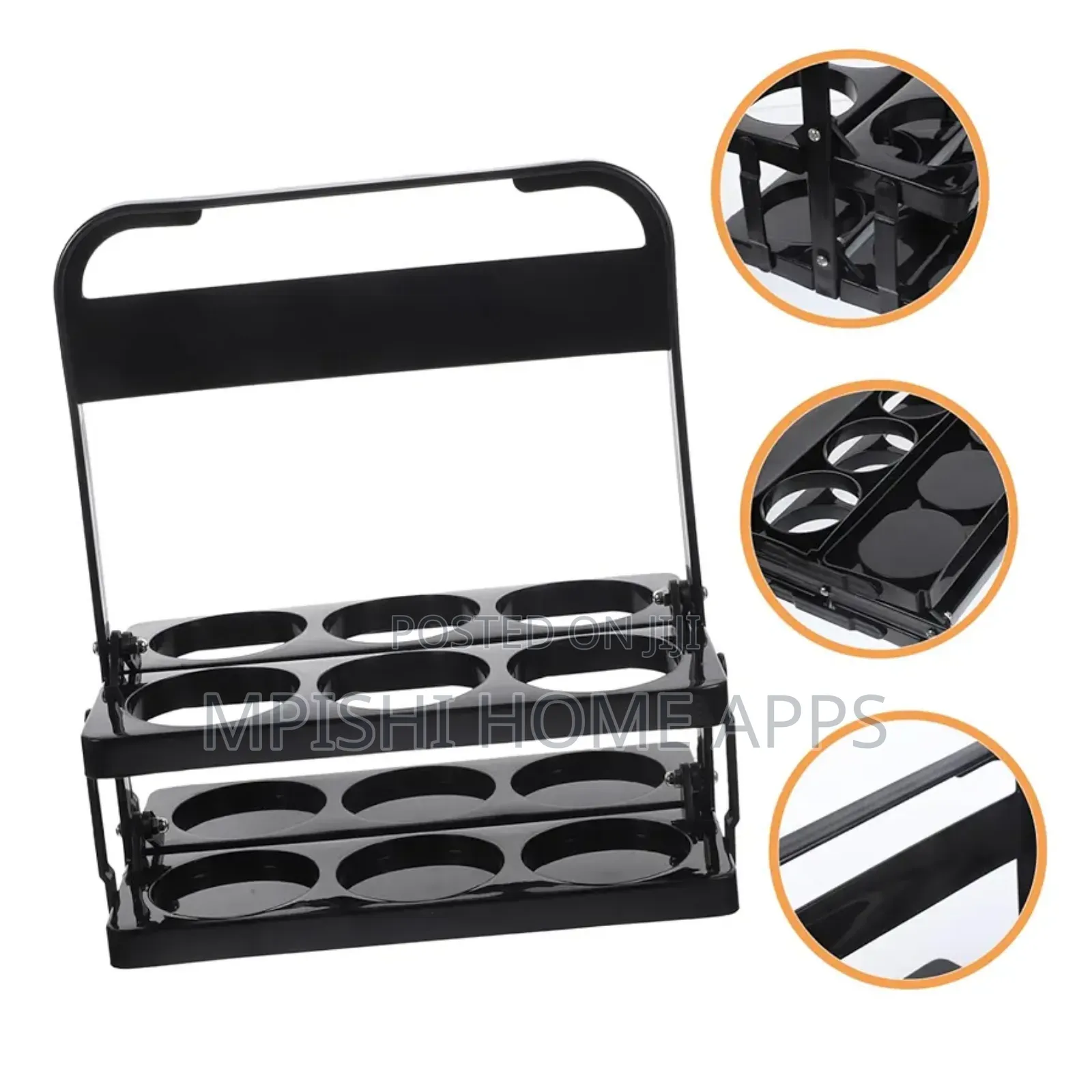 Portable Foldable 6 Bottle Organizer Carrier Rack