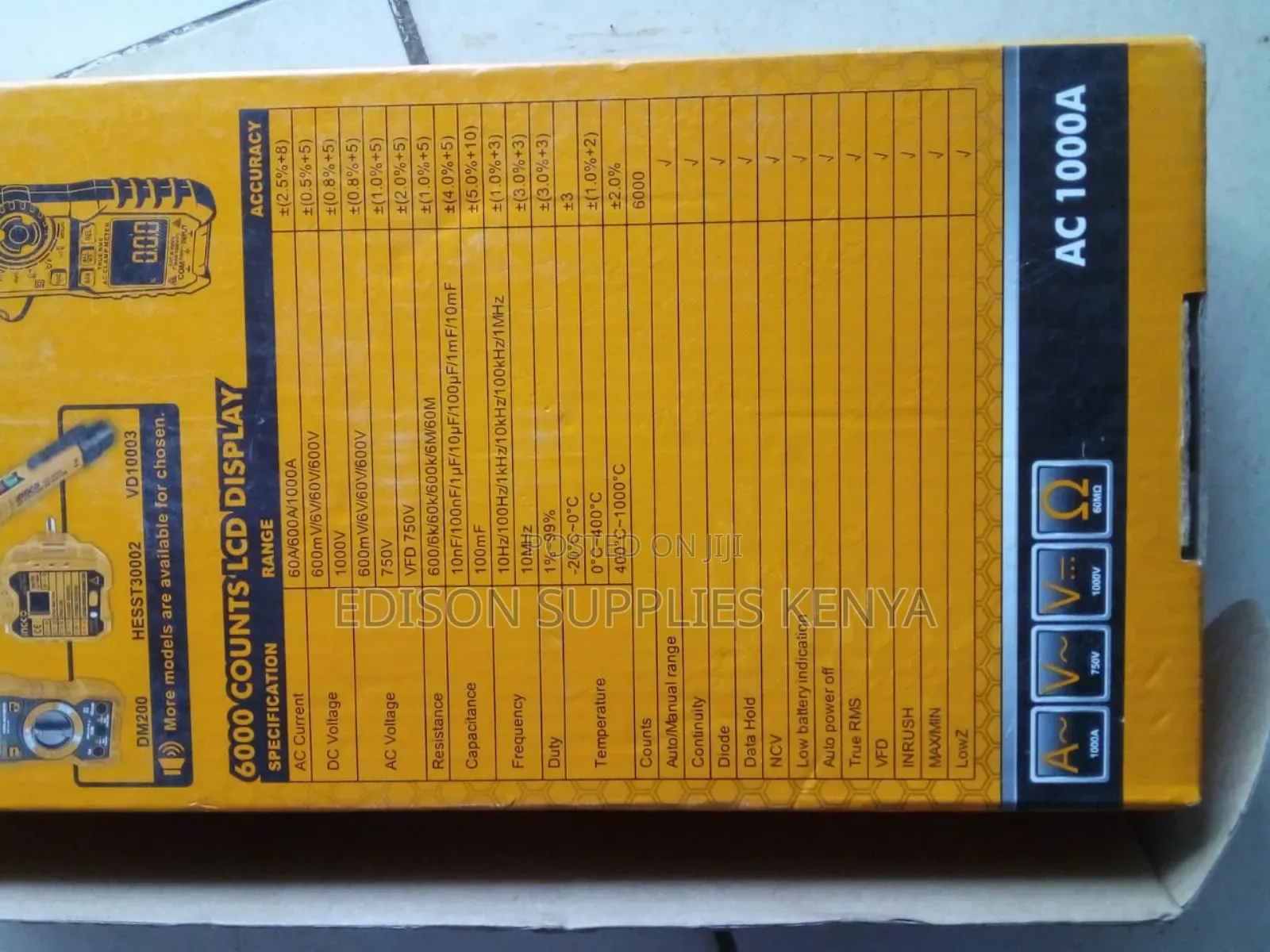 1000v Digital Clamp Meter Ingco Voltage Test Ac/Dc 1000amps