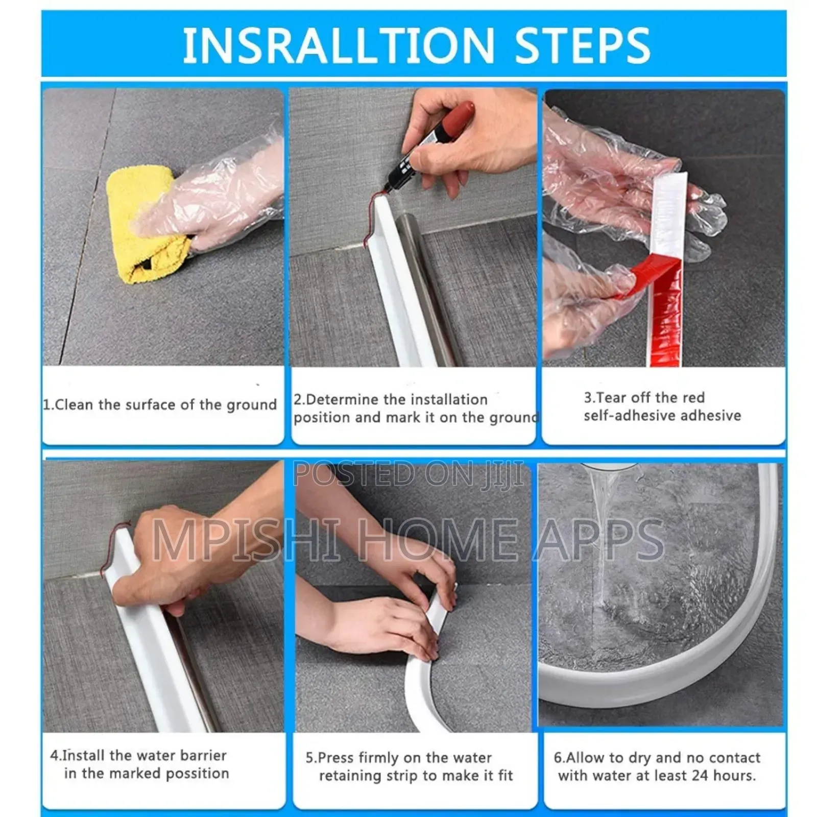 Adhesive Silicone Flexible Water Stopper 1m