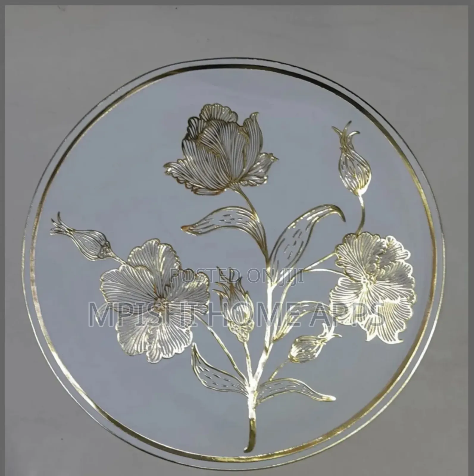 6pcs Waterproof Non Woven Table Mats (Silver and Golden)