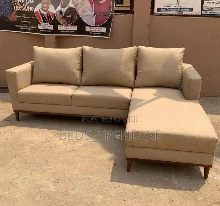 Brown 6 Seater L Seat Sofa