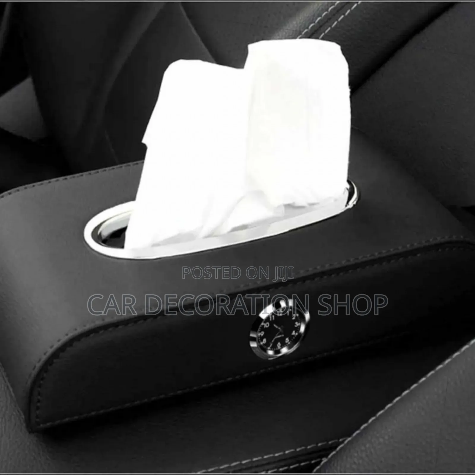 Multifunctional Car Tissue Box With Clock Dispenser