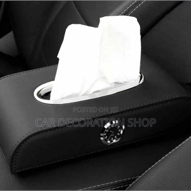 Multifunctional Car Tissue Box With Clock Dispenser