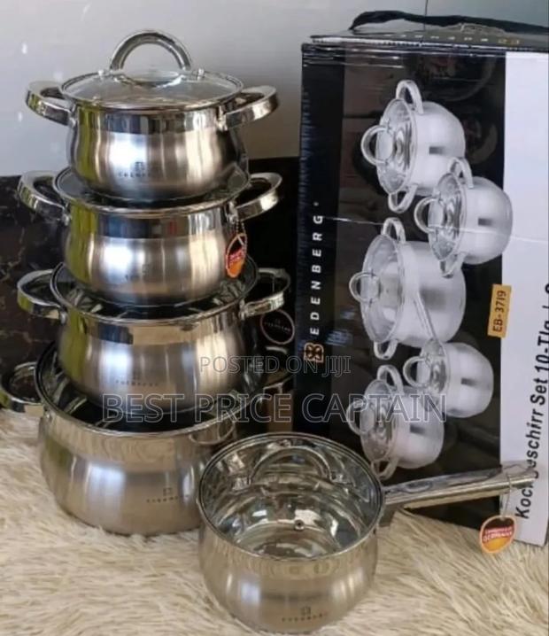 10 Pieces Edenberg Eb-3719 Stainless Steel Cookware Set - main view