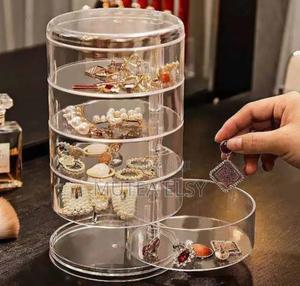 5layer Multifunction Rotatable Jewelry Storagebox Cylinder - thumbnail 2