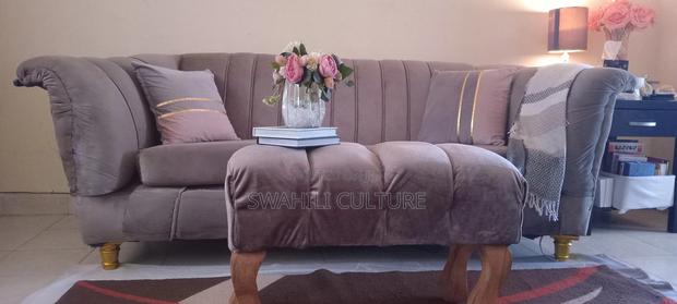 High Density 4 Seater Channel Sofa and Ottoman - thumbnail 2